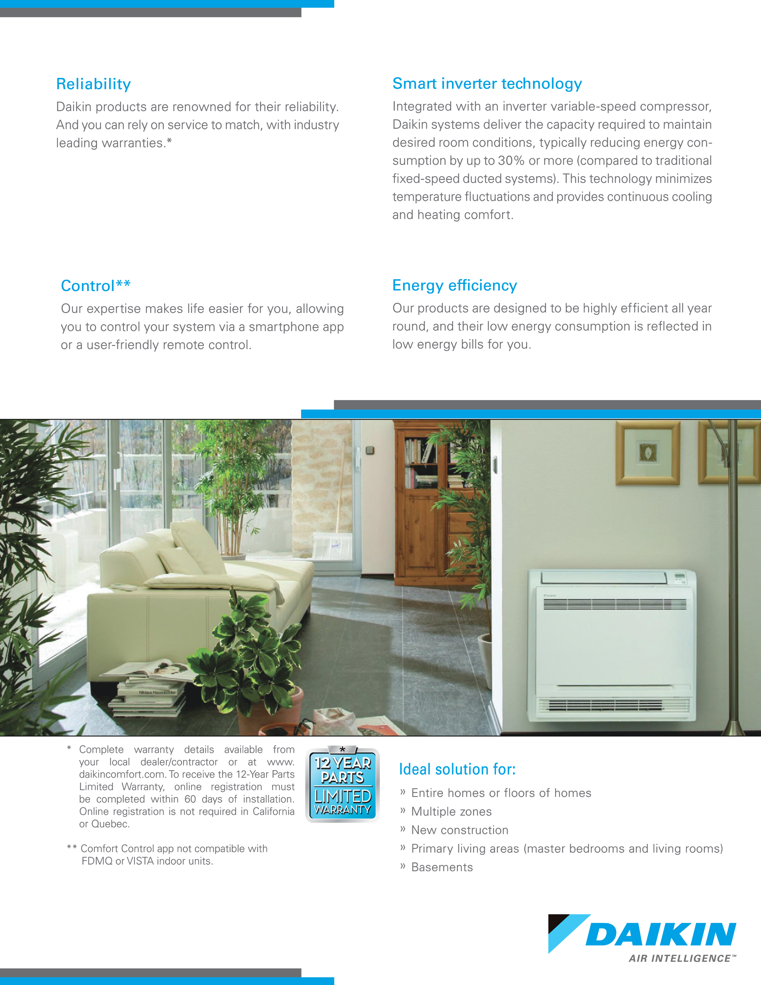 Mini Split Multi 5 Zone Daikin up to 20.2 SEER Heat Pump System 5MXS48TVJU x 5 Wall Mount or Ceiling Cassette